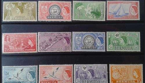 Bermuda 1953 QE II. Lovely mint short set to 1/=, plus extras.