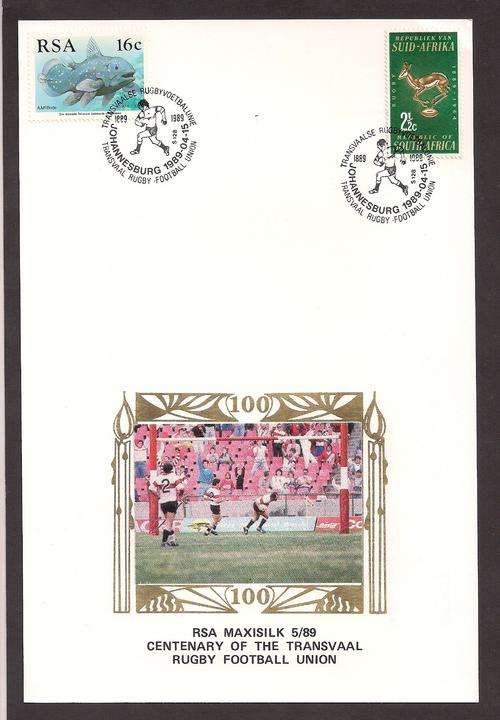 1989 Maxisilk 5/89 Centenary of the Transvaal Rugby Football Union