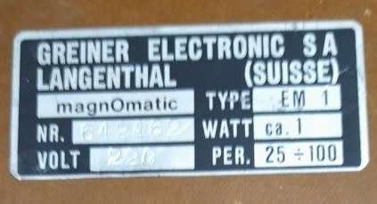 De-magnitizer, Swiss made, 220V, Working