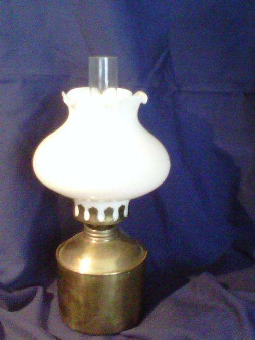 BRASS LAMP WITH BEAUTIFUL & DELICATE SHADE