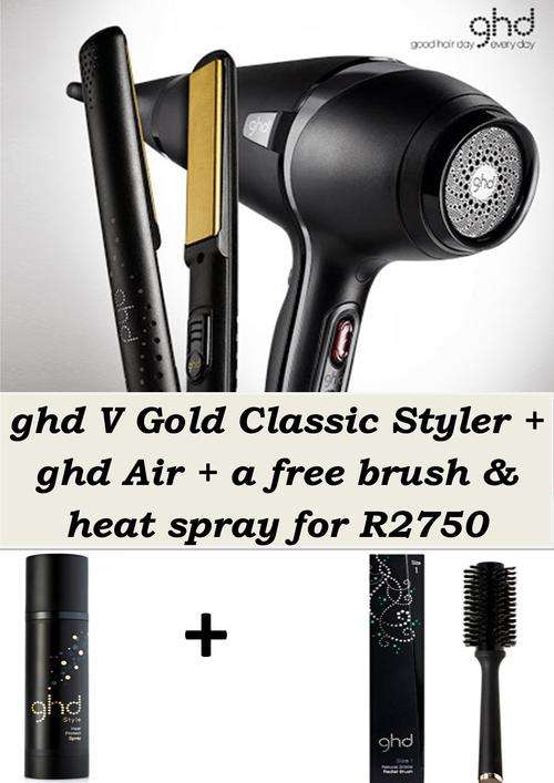 Ghd Combo : Ghd V Gold Classic Styler & Air Dryer Combo + a Free Heat Protecting Spray & Brush