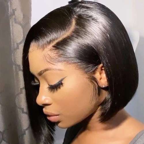 grade 12A Brazilian ear to ear wig 8 inch on special bob wig