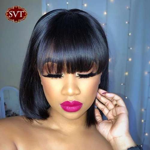 10 inch Peruvian Fringe Bob Wig, grade 12A