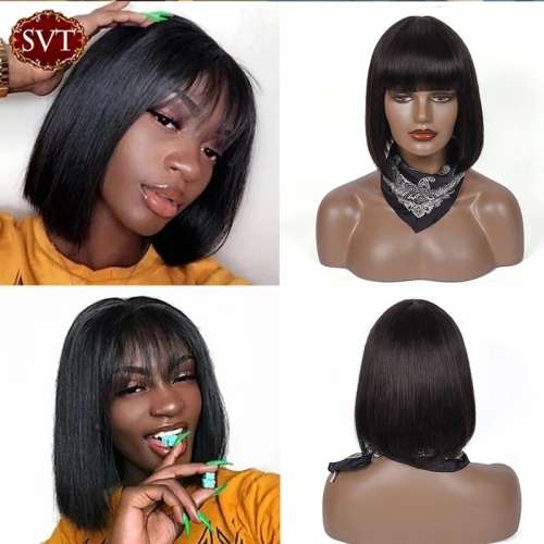 10 inch Peruvian Fringe Bob Wig, grade 12A