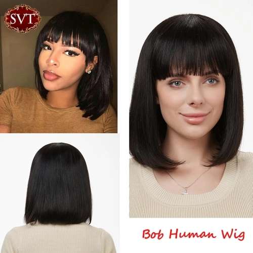 10 inch Peruvian Fringe Bob Wig, grade 12A