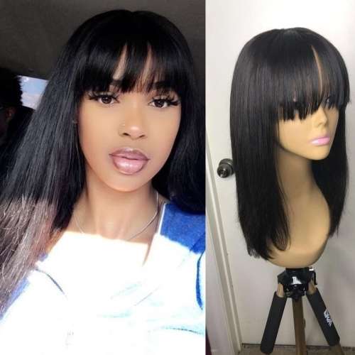 10 inch Peruvian Fringe Bob Wig, grade 12A