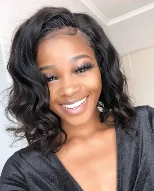 ON SPECIAL: 10 inch One Part Brazilian Remy Wavy human hair lace wig