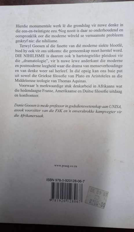 Die Nihilisme: notas oor ons tyd