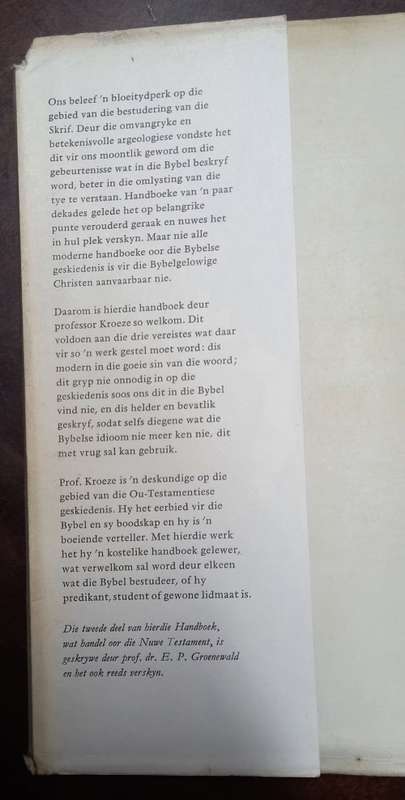 Handboek vir die Kennis van die Bybelse Geskiedenis Vol 1 and 2