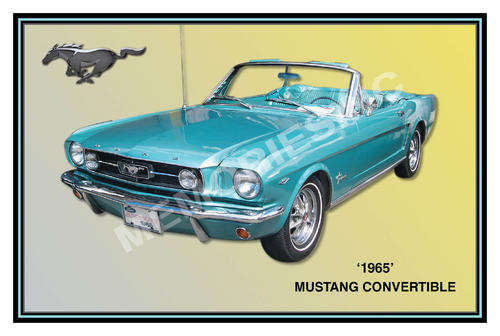 Collectable Steel Metal Sign - 1965 Mustang Convertible