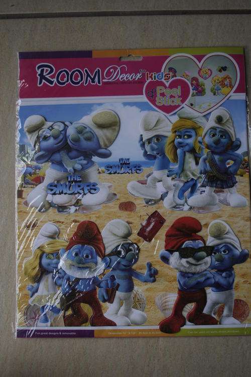 Smurfs sticker sheet, Room Decor,Glittery Dimensional Chipboard stickers