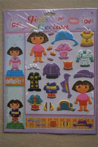Dorah puffy dress up stickers