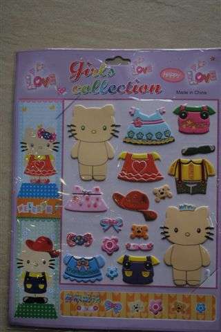 Hello kitty puffy dress up stickers