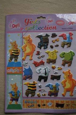 Winnie Pooh puffy dress up stickers