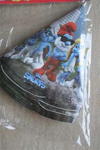Smurf party Hats 10 per packet