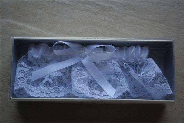 Wedding garter belt in a box
