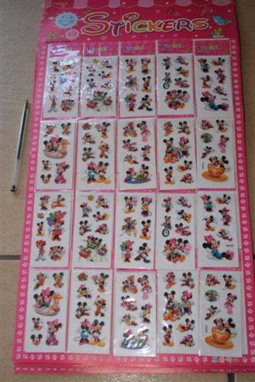 Mickey and Minnie mouse Sticker sheet with 16 packets