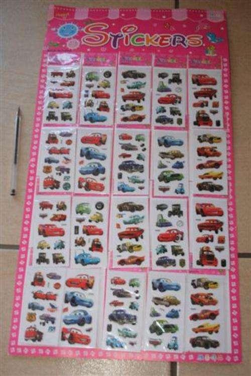Cars Mcqueen Sticker sheet with 16 packets