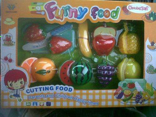 Funny food, cutting food, velcro fruit to cut