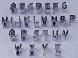 Alphabet Fondant / cookie  Cutter ) metal 2.5cm