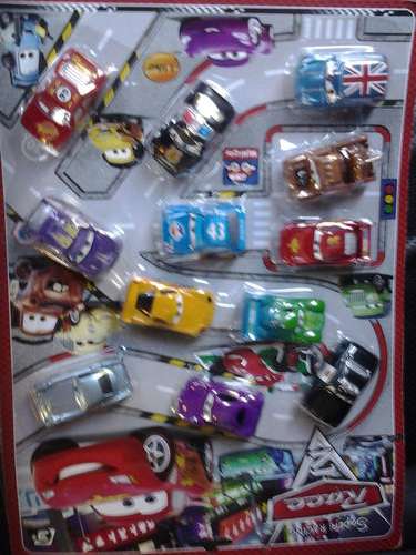 Plastic cars mcqueen. mater, etc perfect to use as cake toppers