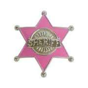 plastic Pink cowboy/ girl badge