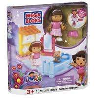 Mega bloks, Dora the explorer, buildable bedroom 3074, 13 piece