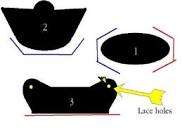 Plastic pattern to make fondant booties