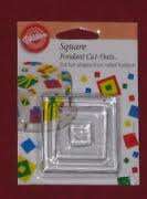 Metal square Cutter cookie or fondant, 3 piece set