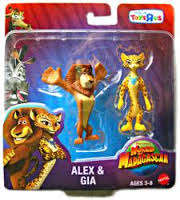 Madagascar, Alex and Gia figurines perfect to use as caketoppers