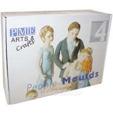 Human people Fondant / sugar paste mould  man, lady, 10 year old, 5 year old, set