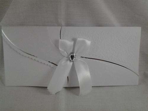 Stunning embossed wedding invitation with envelope, Do your own printing, 10 per pack