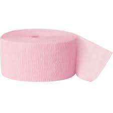 Streamers  (1cm x 10m x 6piece), light pink