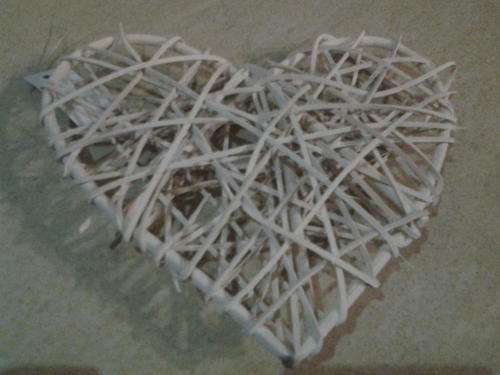 Rattan Heart 20cm , beige