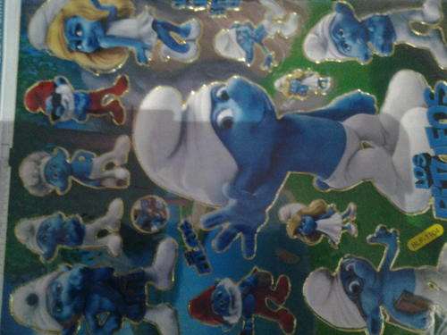 Smurf sticker sheet, picture may vary