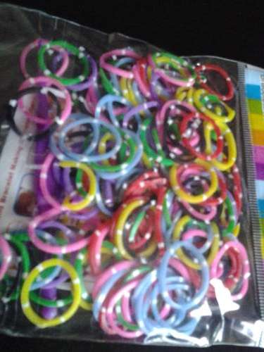 Rainbow Loom bands with polka dots 200 per packet
