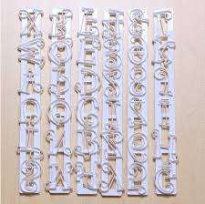 Fancy curly Alphabet and numbers fondant ruler cutter embosser, 3.5cm