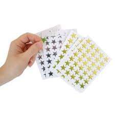 180 Star stickers gold