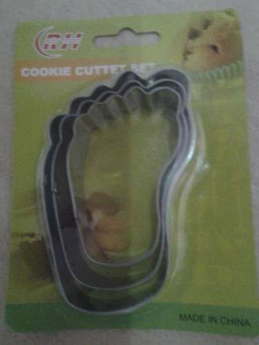 3 piece foot cookie cutter metal
