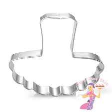 Ballerina dress cookie cutter metal, 6.5x7.5cm