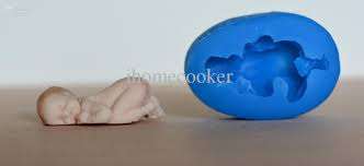 Silicone fondant baby mold, size of mould 6.5cm