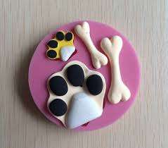 Silicone fondant dog bone and paw mold