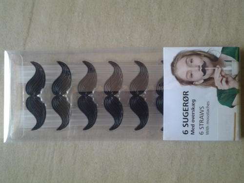 6 Straws with mustaches