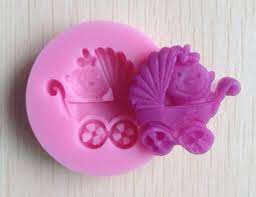 Silicone fondant / sugarpaste baby carriage