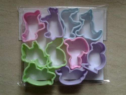 Plastic cookie cutters, various animal shapes