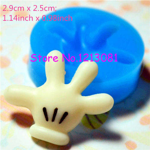 Mickey mouse hand silicone mould, for choclate or fondant, size of mould 3cm