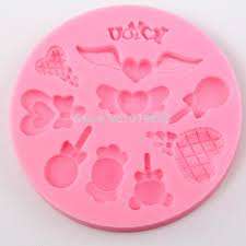Silicone fondant / sugarpaste mould lollipop, wings, hearts, mould size 8.5cm