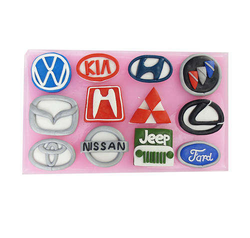 Logo silicone mould, for choclate or fondant, size of mould 12x7cm