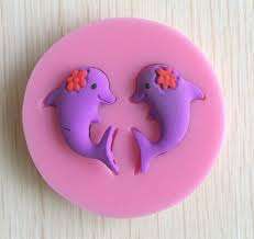 Dolphin silicone mould, for choclate or fondant, size of mould 4.5cm