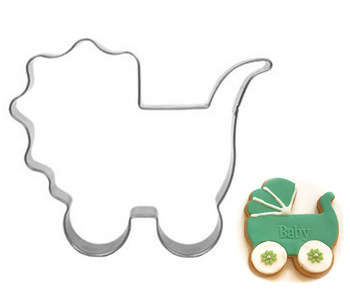 Pram cookie cutter metal, 7.5x7.5cm